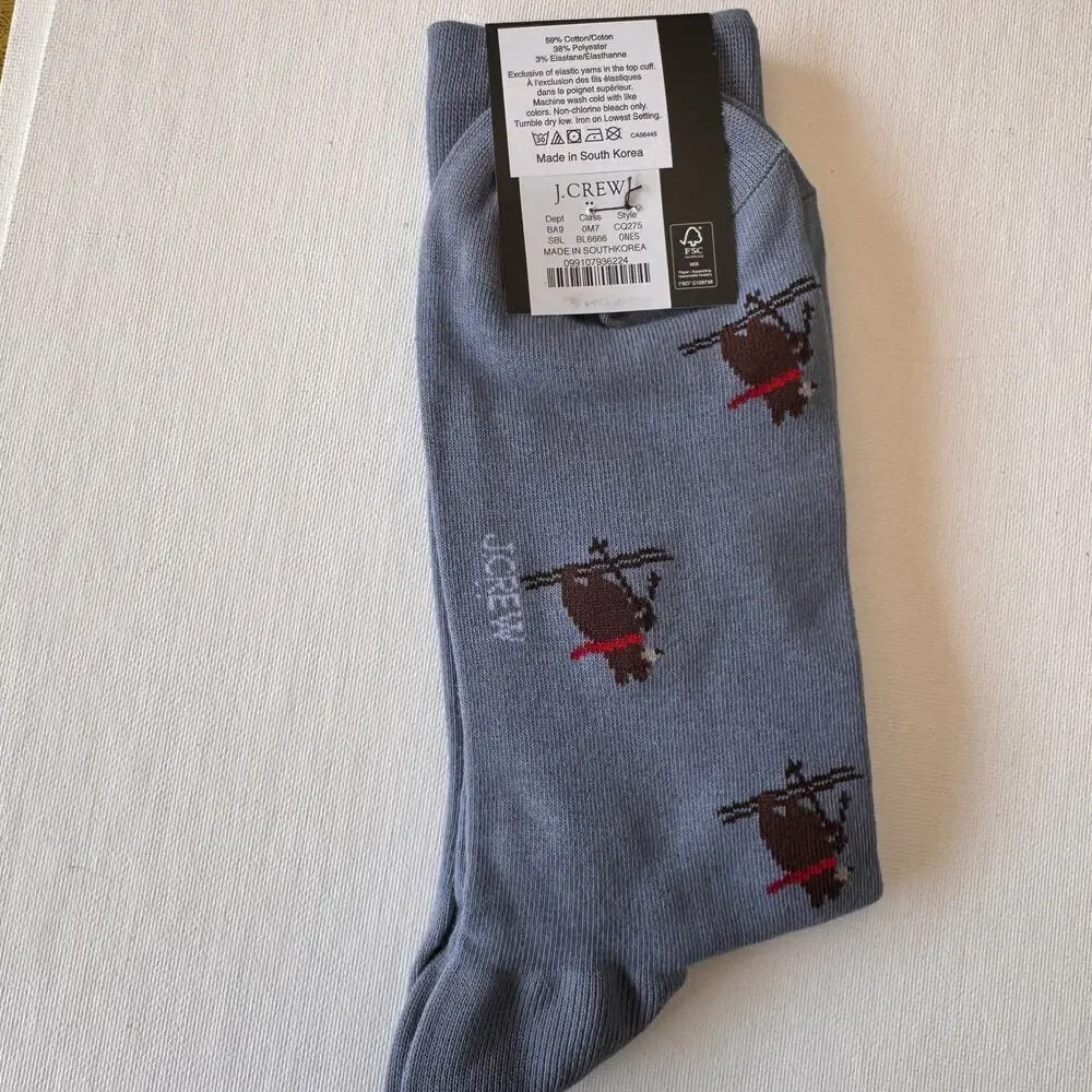 J.Crew Women's Winter Skiing Bear  Crew Style Socks NWT
